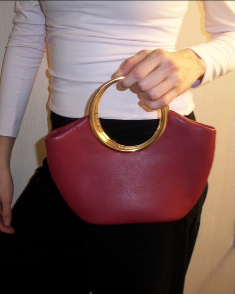 Mango Burgundy Leather Tote - Image 3