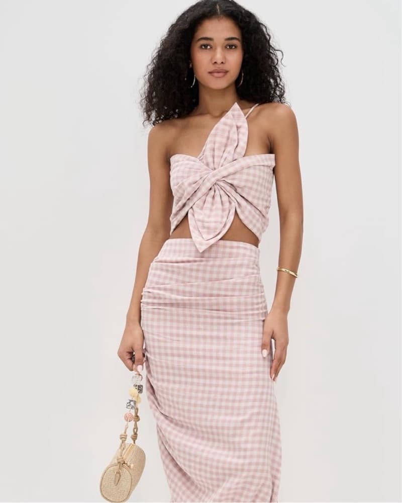 JBQ Spring Matching Set in Pink Check - Image 1