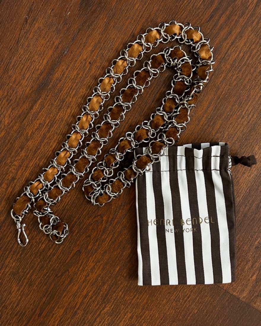 Henri Bendel suede leather chain belt - Image 1