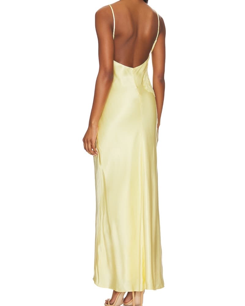 Avoco Lace Detail Dress In Canary Yellow - Image 3