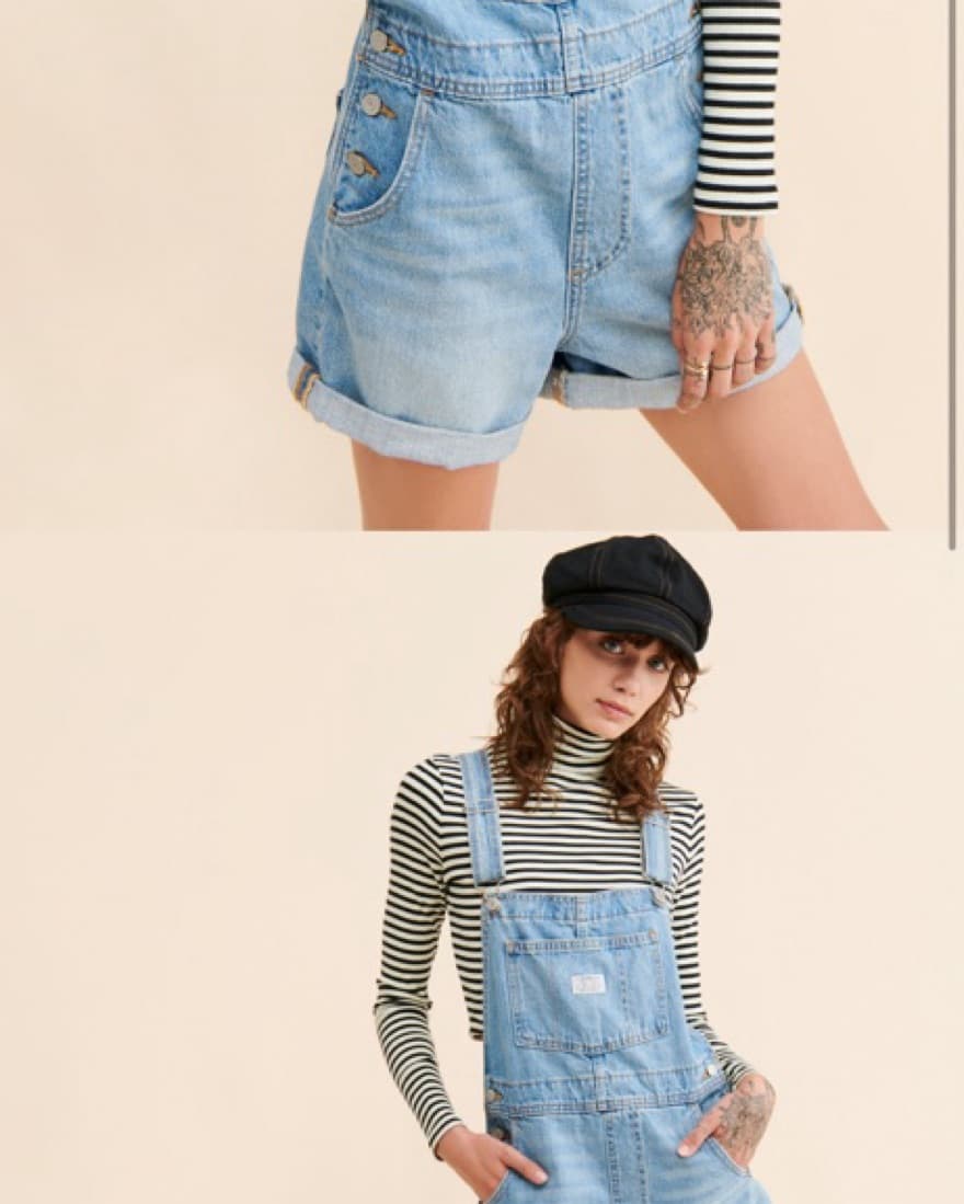 Levis Short Overalls Lightwash - Image 1