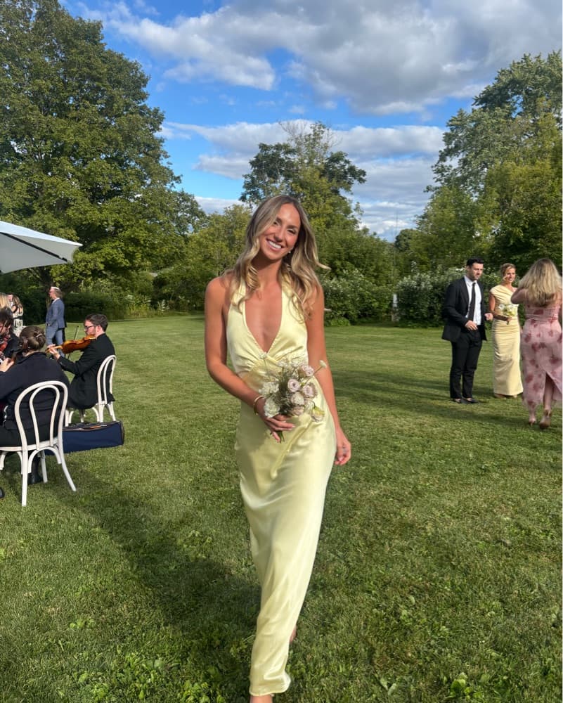 Peppermayo -  Lemon Satin Maxi Dress  - Image 1