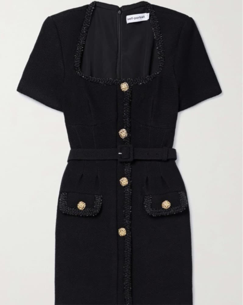 Chic Black Button-Up Belted Dress - Image 3