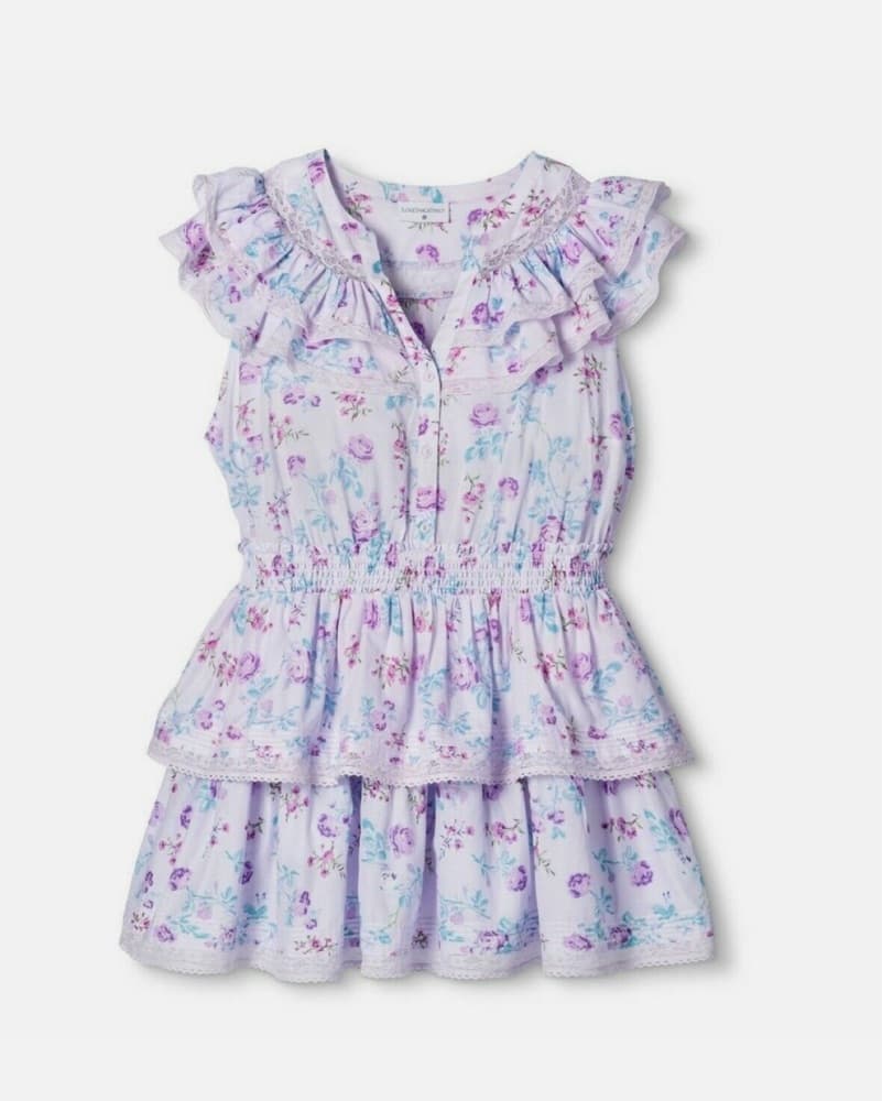 Love Shack Fancy Purple Floral Dress - Image 2