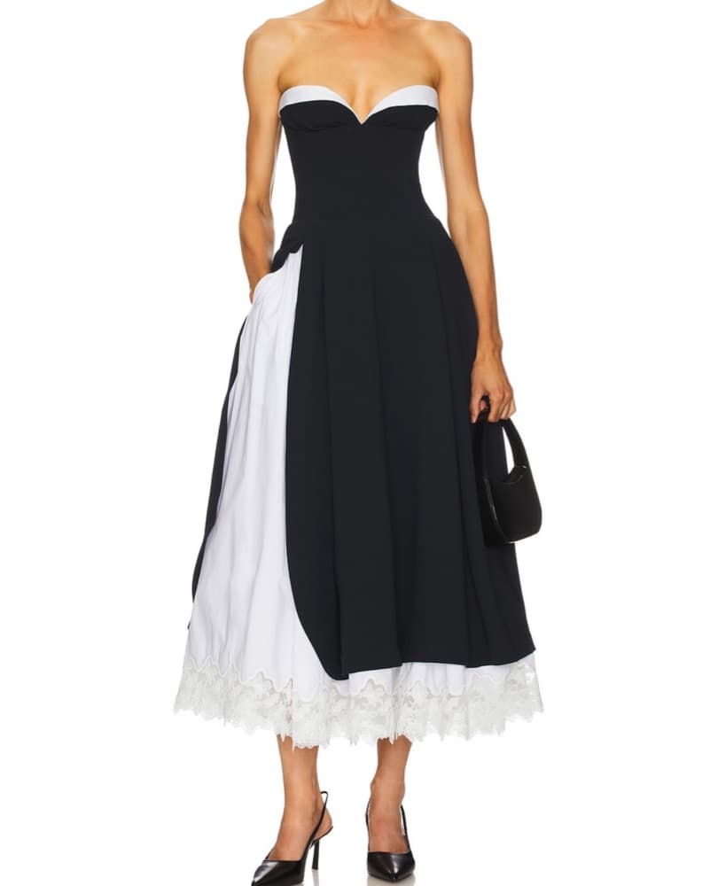 Helsa - FINALE MIDI DRESS WITH LACE - Image 1