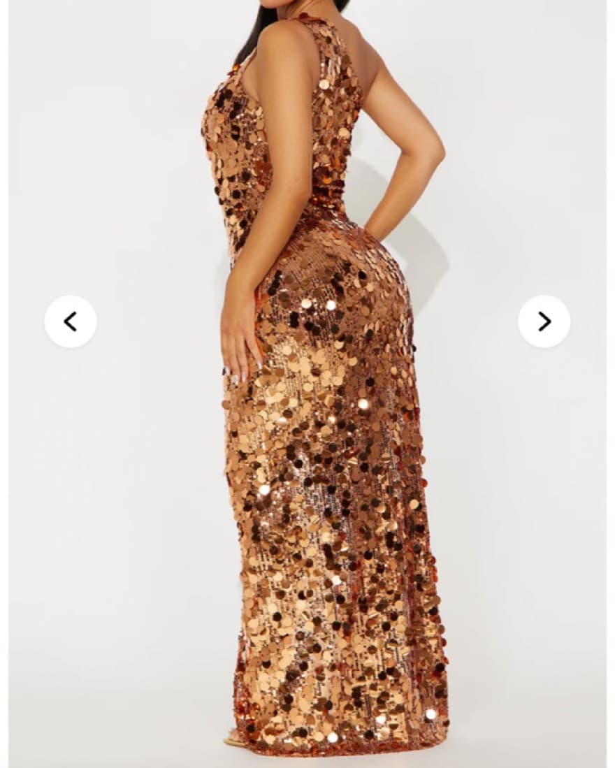 Irresistable Charm Gold Maxi Dress (XS) - Image 4