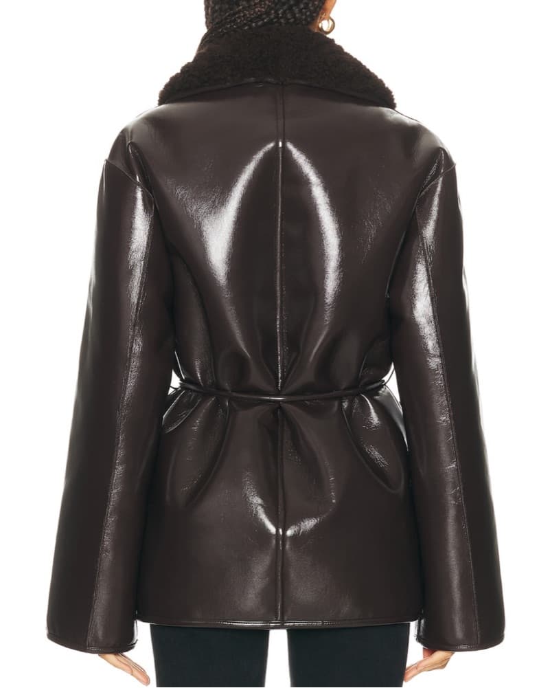 Chic Faux Leather Belted Jacket - Image 3