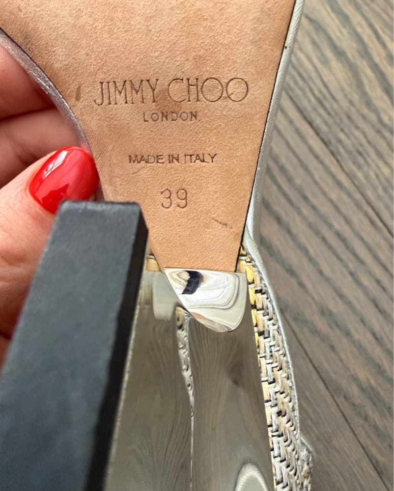 Jimmy Choo Woven Metalic Heel Sandal  - Image 6
