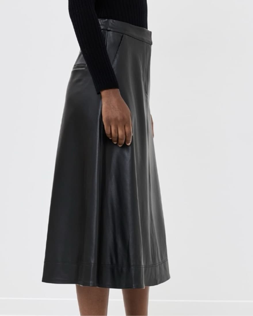 Veronica Beard Vegan Leather Skirt 00 - Image 3