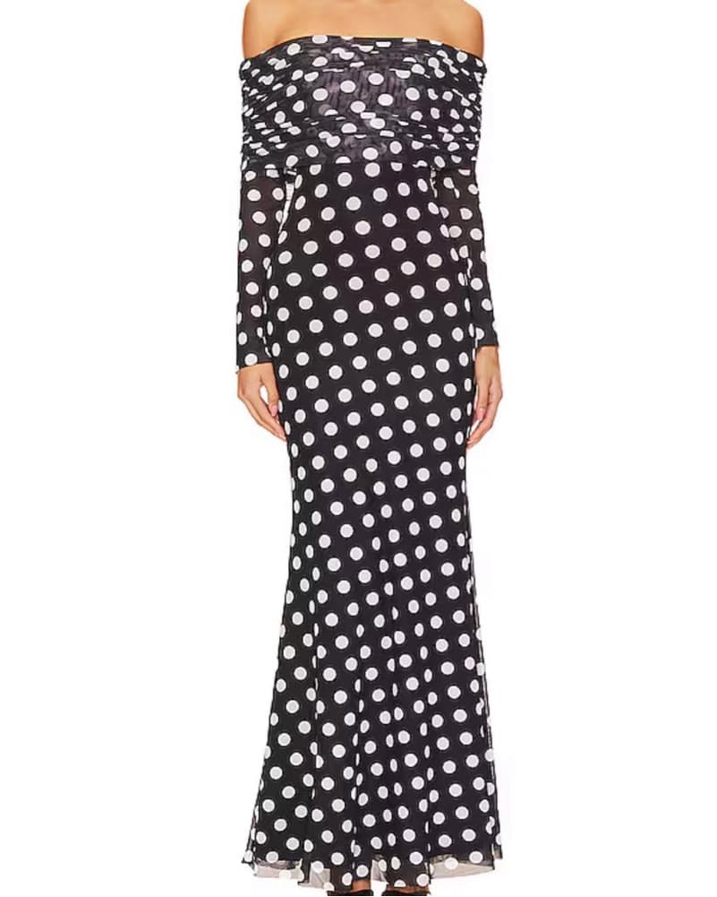 AFRM Thelma Dress In Diaganol Dot - Image 1
