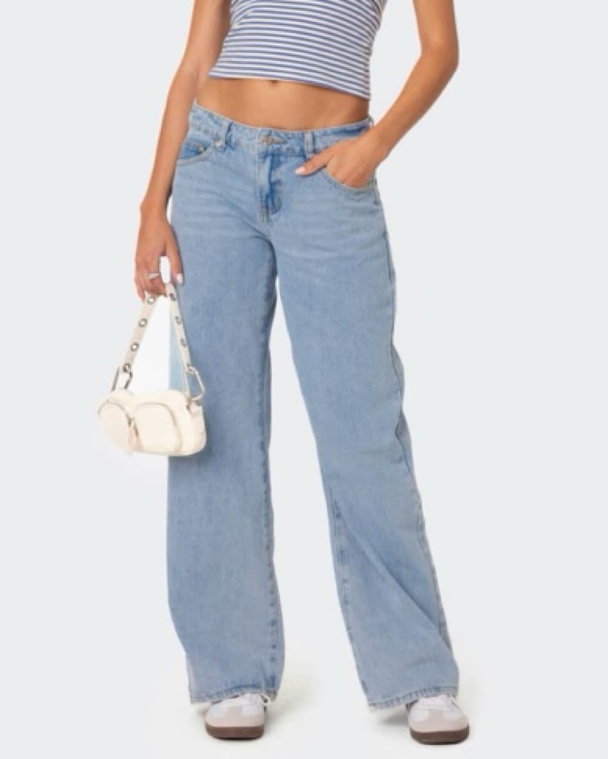 Low Rise Blue Wideleg Jeans  - Image 1