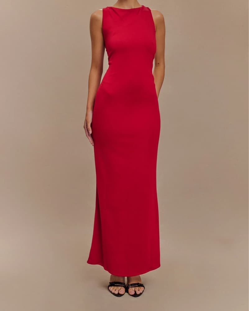Meshki Red Maxi Dress - Image 2