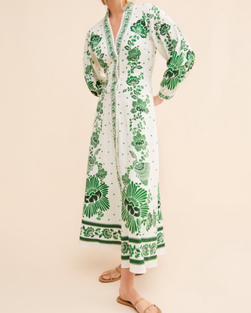 Farm Rio Forest Soul Off-White Maxi Dres - Image 1
