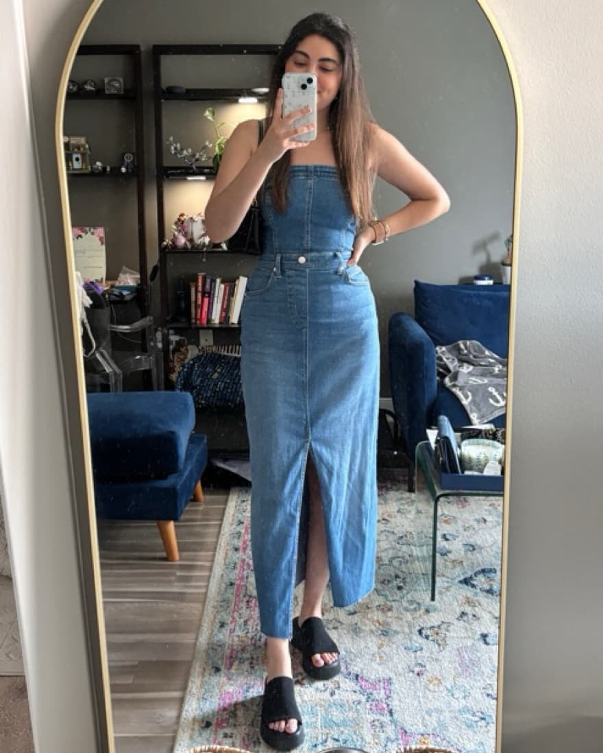 Denim Midi Dress - Image 1