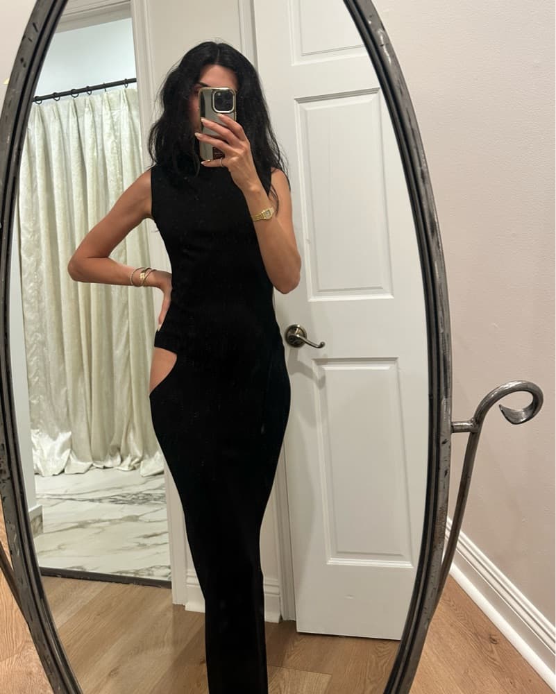 La Galpa Black Sleeveless Cutout Dress - Image 1