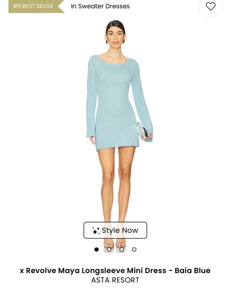 Revolve Maya Longsleeve Mini Dress Blue  - Image 1