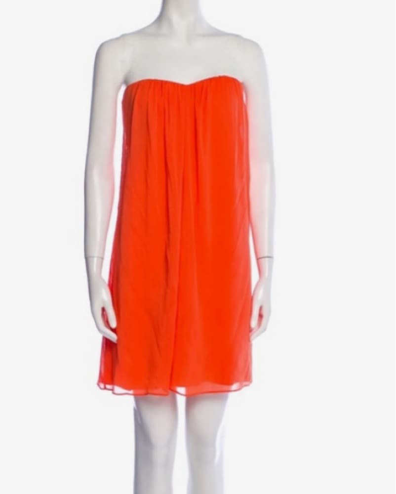 Alice + Olivia Orange Strapless Dress - Image 4