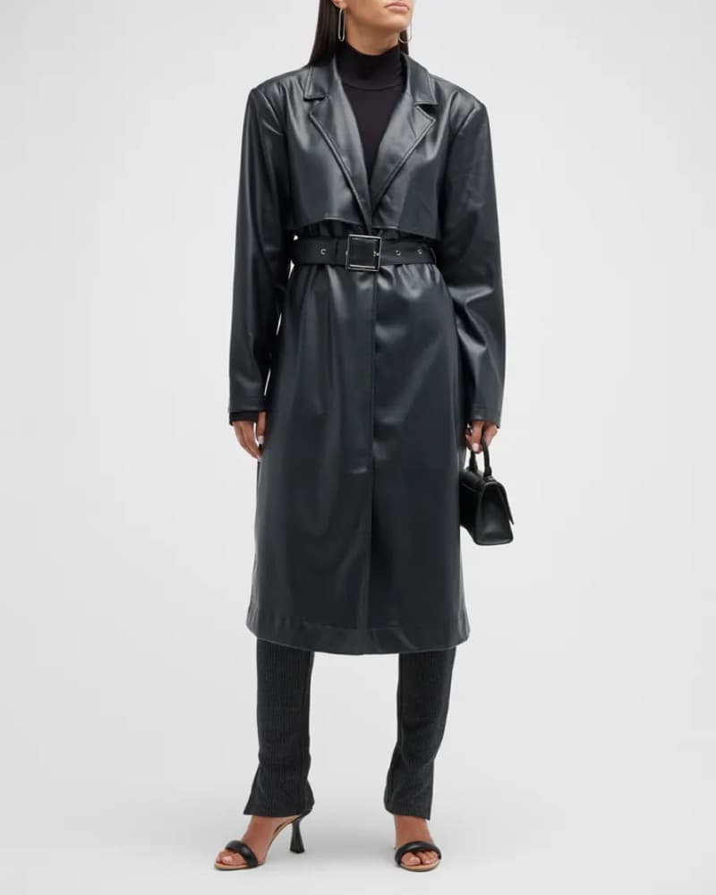We Wore What Vegan Leather Trench Coat - Image 5