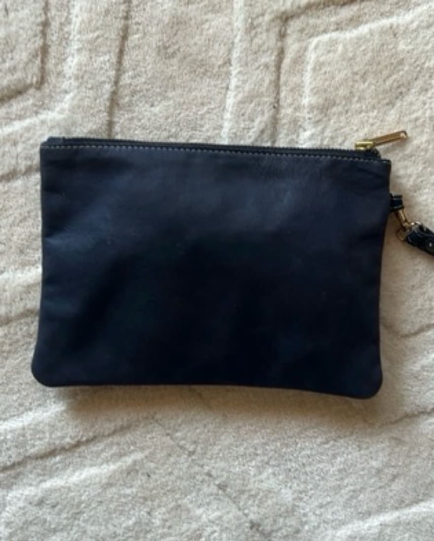 Grey with gold accents wristlet clutch  - Image 1