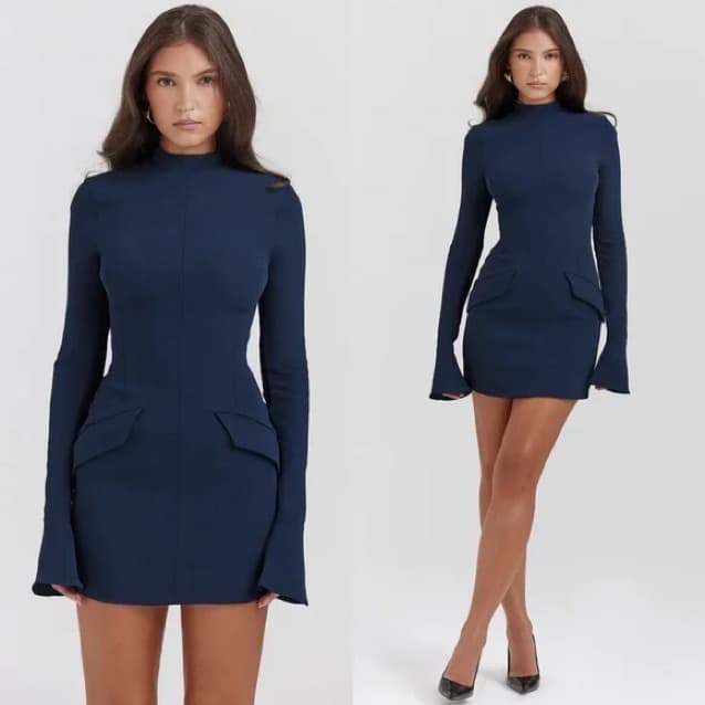 House Of CB Mahalia Navy Mini Dress - Image 1