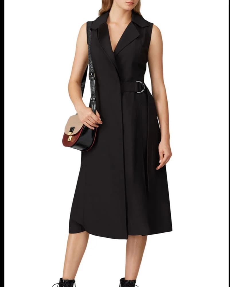 Black Belted Wrap Dress  - Image 1