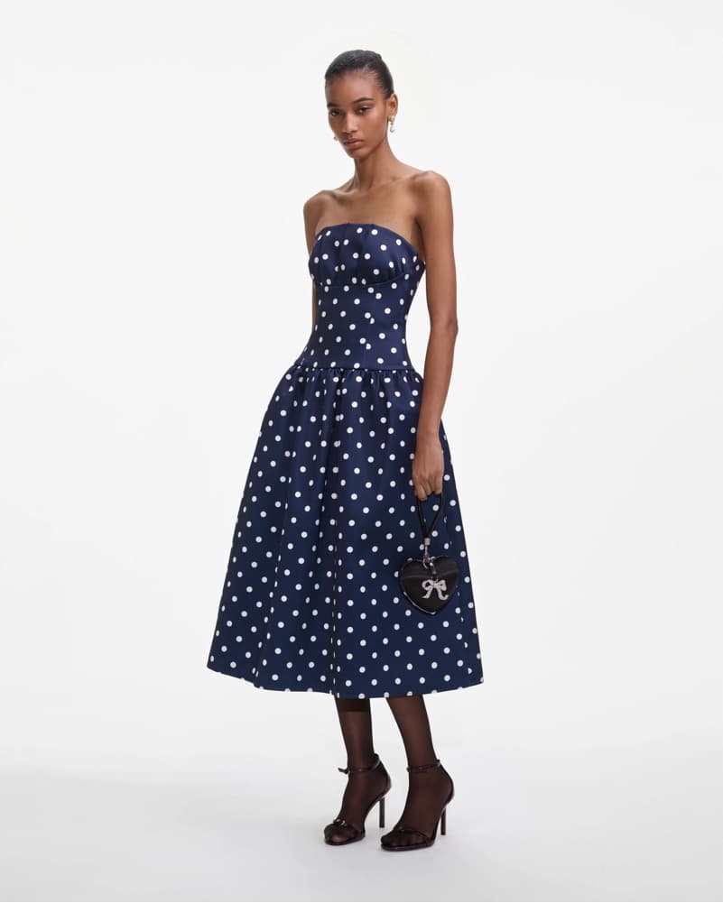 Self Portrait Polka-Dot Midi Dress - Image 1