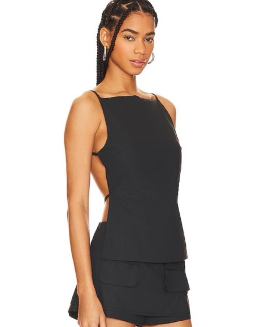 Lioness Cotton Poplin Open Back Top - Image 1
