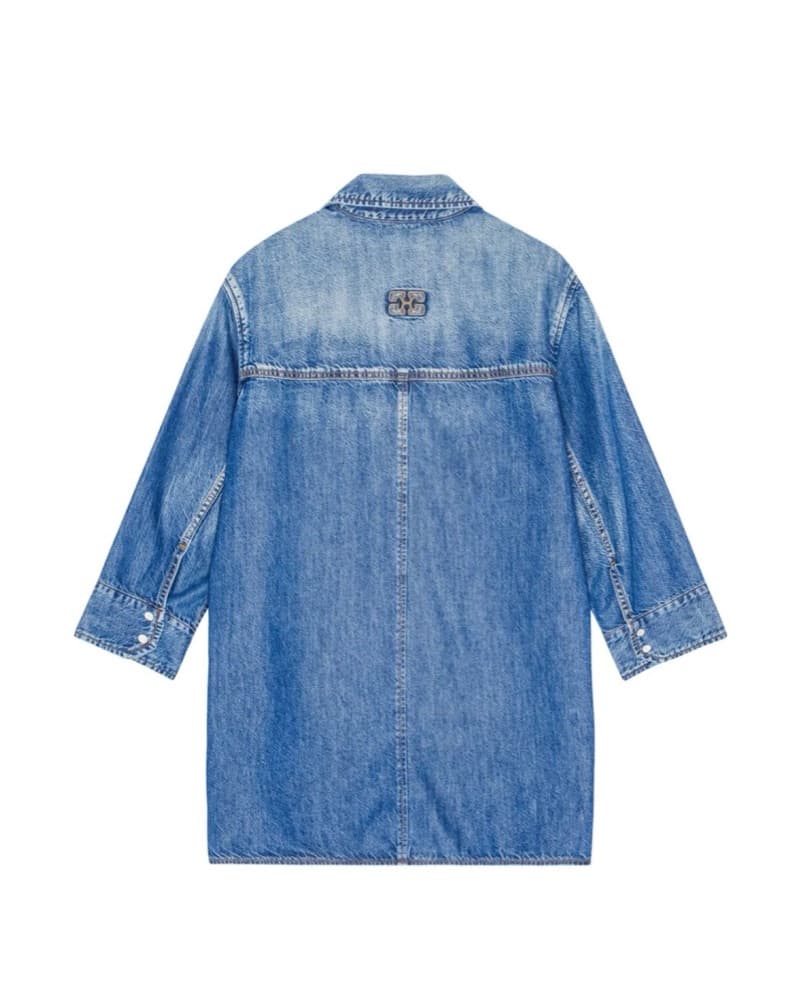 GANNI logo-embellished denim shirt - Image 2