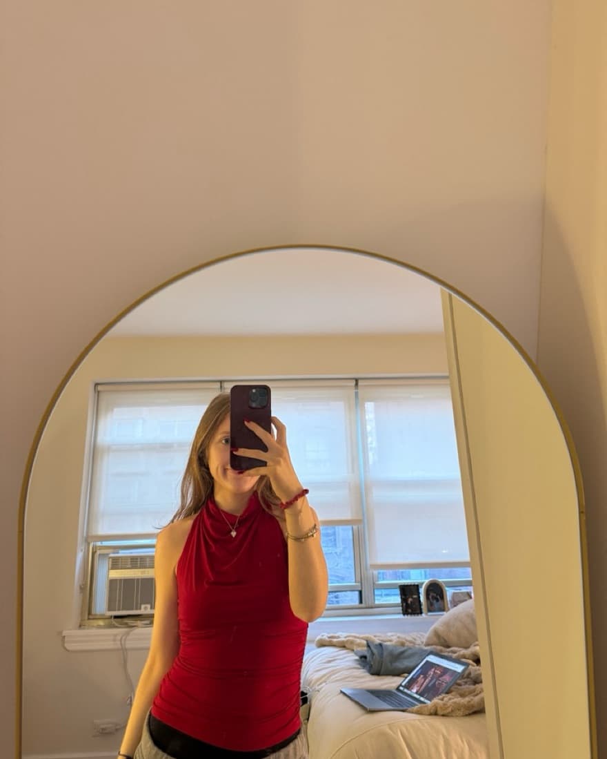 Enzo Knit Halter Top in Lipstick Red - Image 1