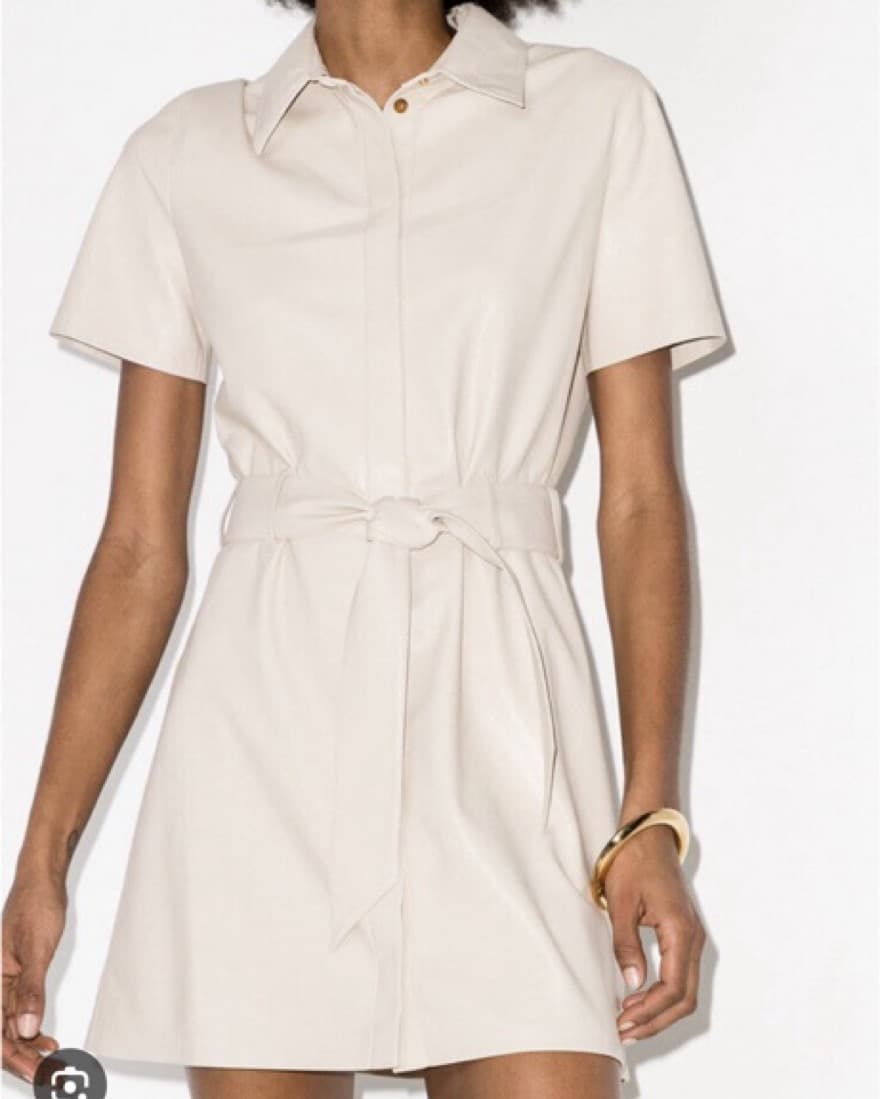 Nanushka Vegan Leather Halli Nude Dress - Image 3