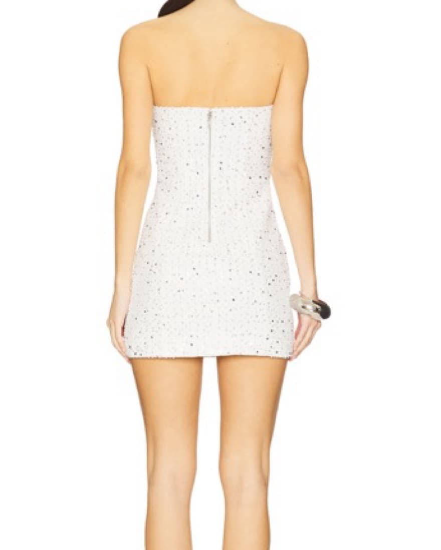 Revolve White Sequin Mini Dress - Image 3