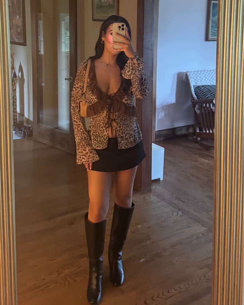 Princess Polly -Domanic Frill Top Leopar - Image 2
