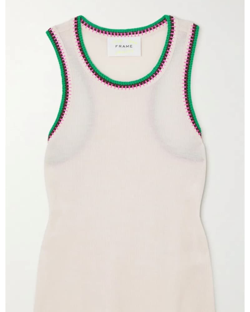 Frame Net A Porter Embroidered Tank - Image 3