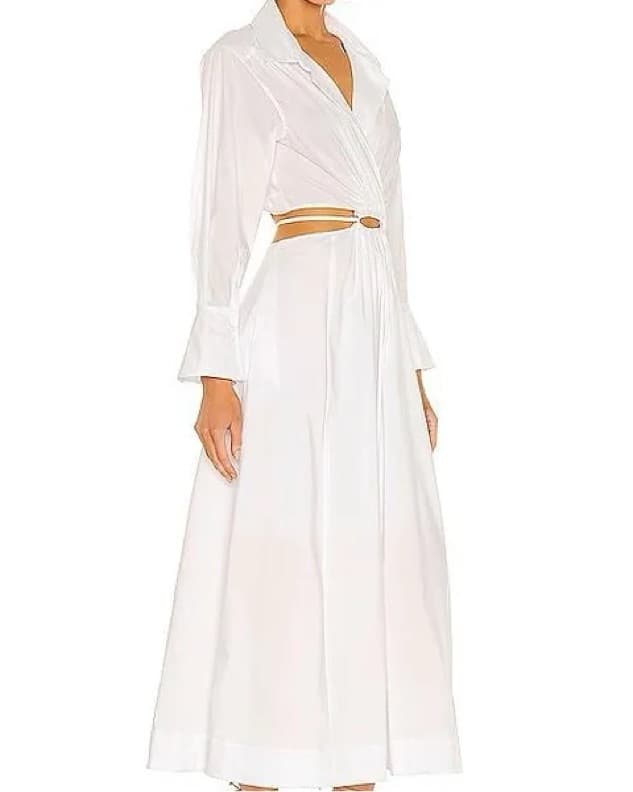 SIMKHAI Alex Pleated Cut Out Dress - Image 2