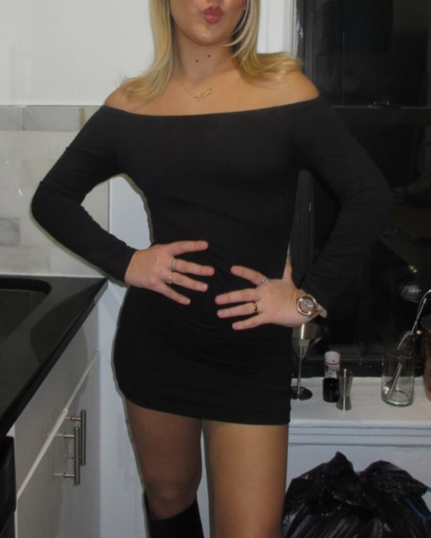black off the shoulder dress - Image 1