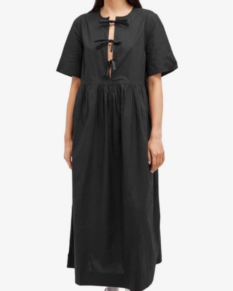 GANNI Tie Front Dress - Image 1