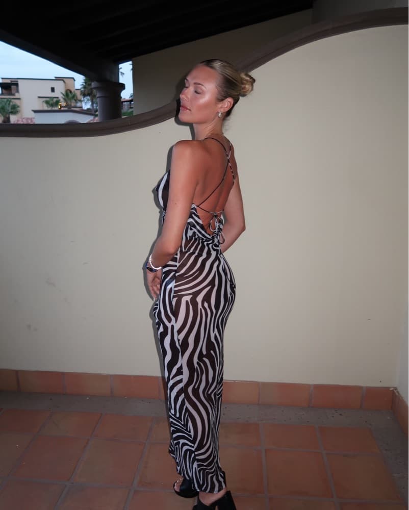 Zebra Sheer Maxi Dress - Image 1