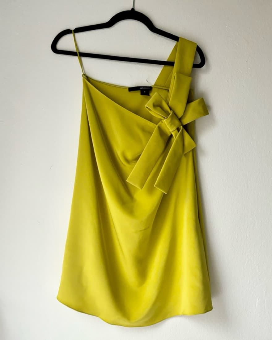 Jay Godfrey One Shoulder Bow Mini Dress - Image 1