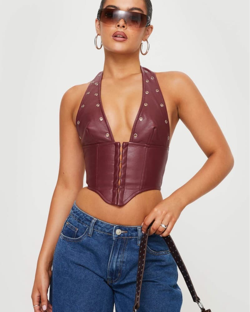 Faux Leather Corset Top - Image 2