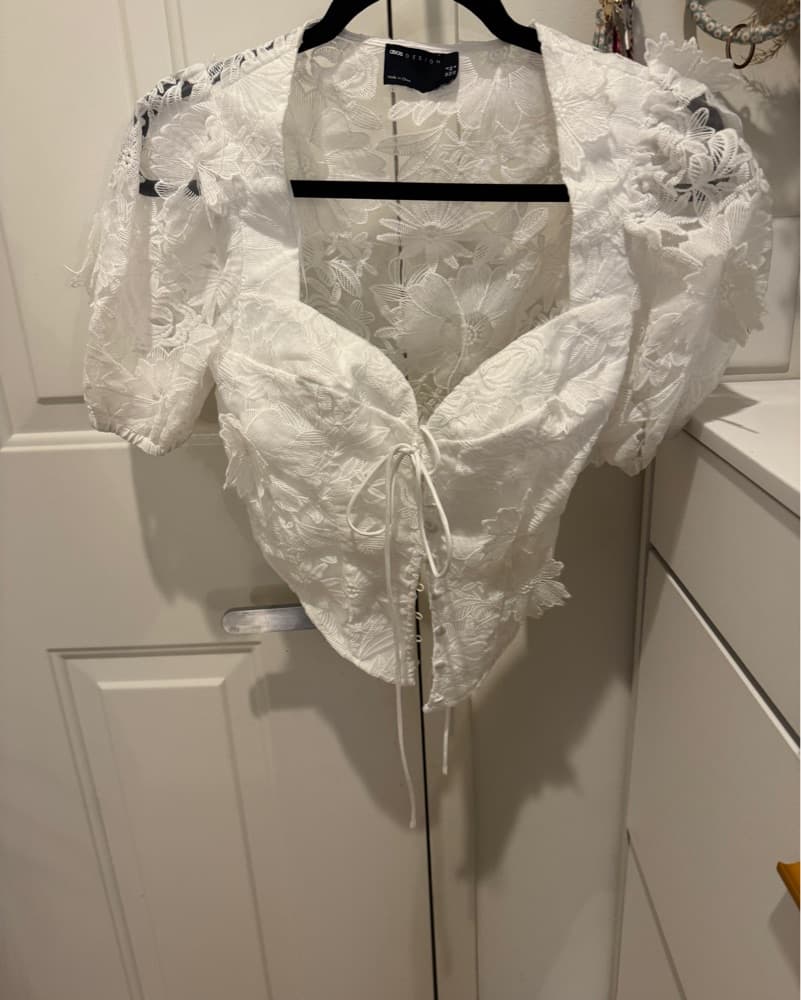 Elegant Lace Puff Sleeve Blouse - Image 1