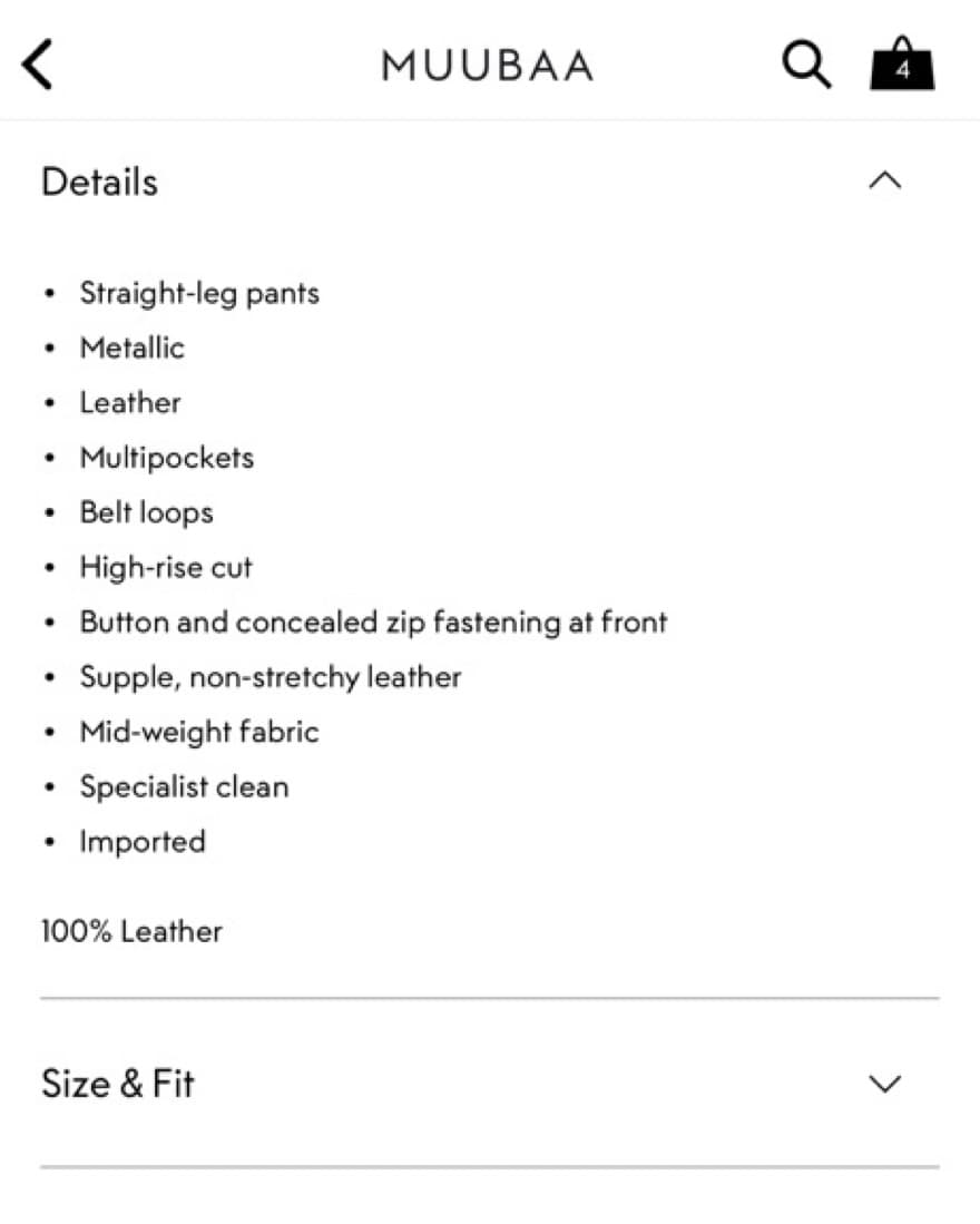 100% Leather Silver Metalic Pants  - Image 5