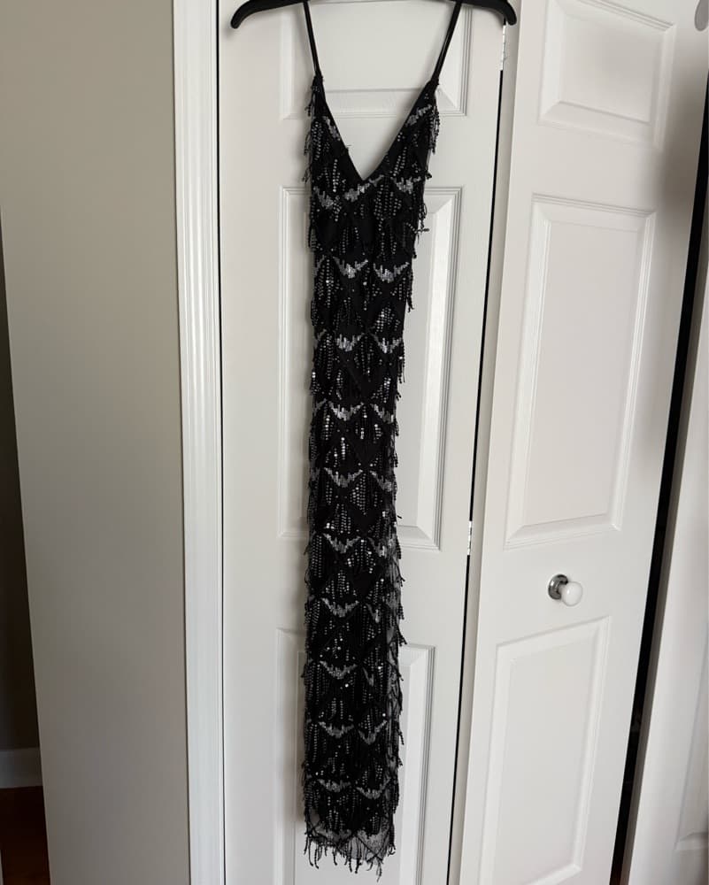 Black Sequin Formal Dress - Image 5