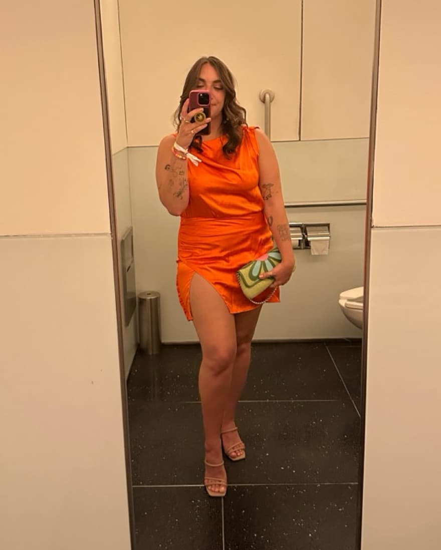 Amanda Uprichard Orange Silk Dress - Image 1