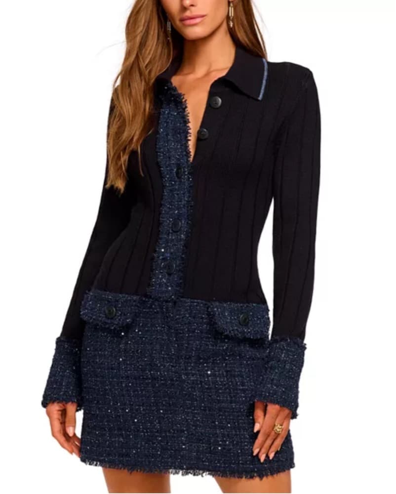 Ramy Brook Ellen Tweed Knit Dress - Image 1