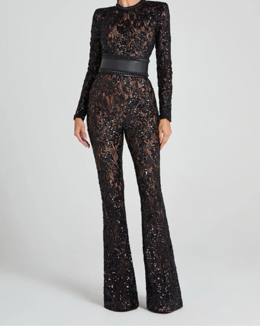 Lace Sequin Catsuit - Image 3