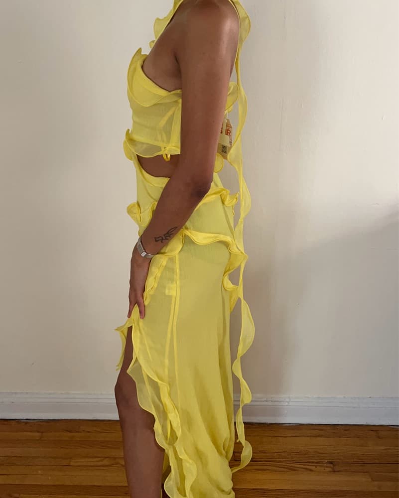 Yellow Sunfere Ruffled Maxi Dressi - Image 3