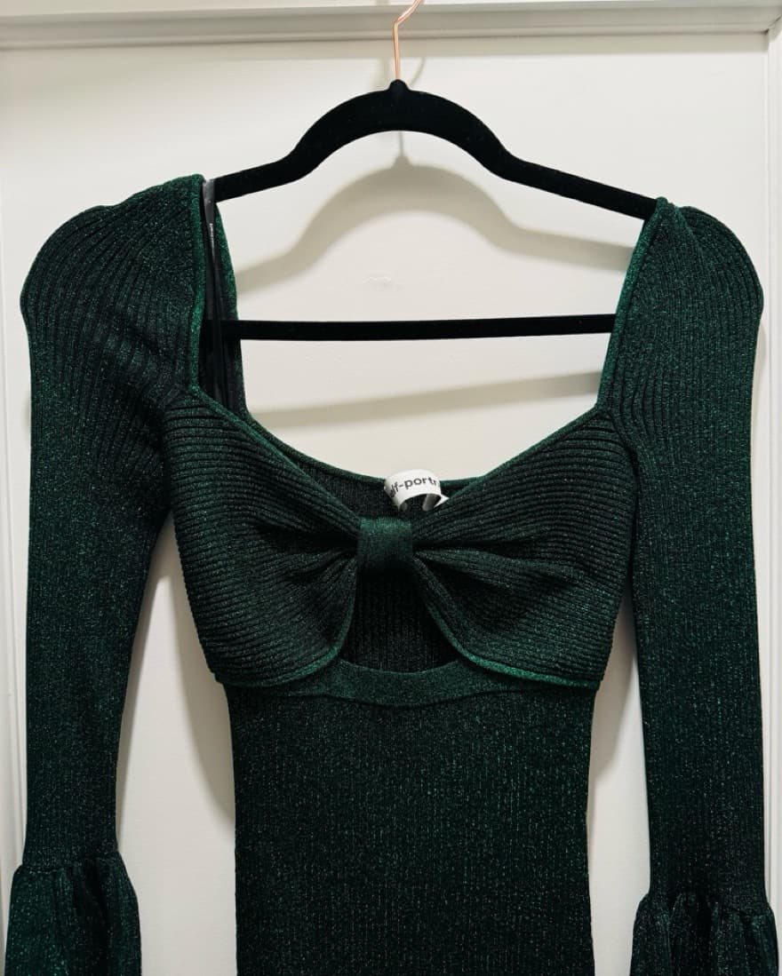 Self Portrait green bodycon midi dress - Image 3