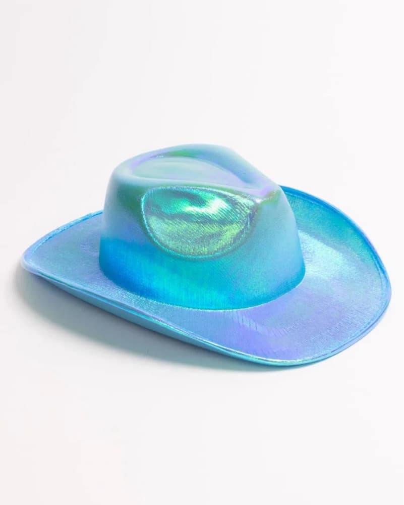Iridescent Blue Cowboy Hat - Image 1