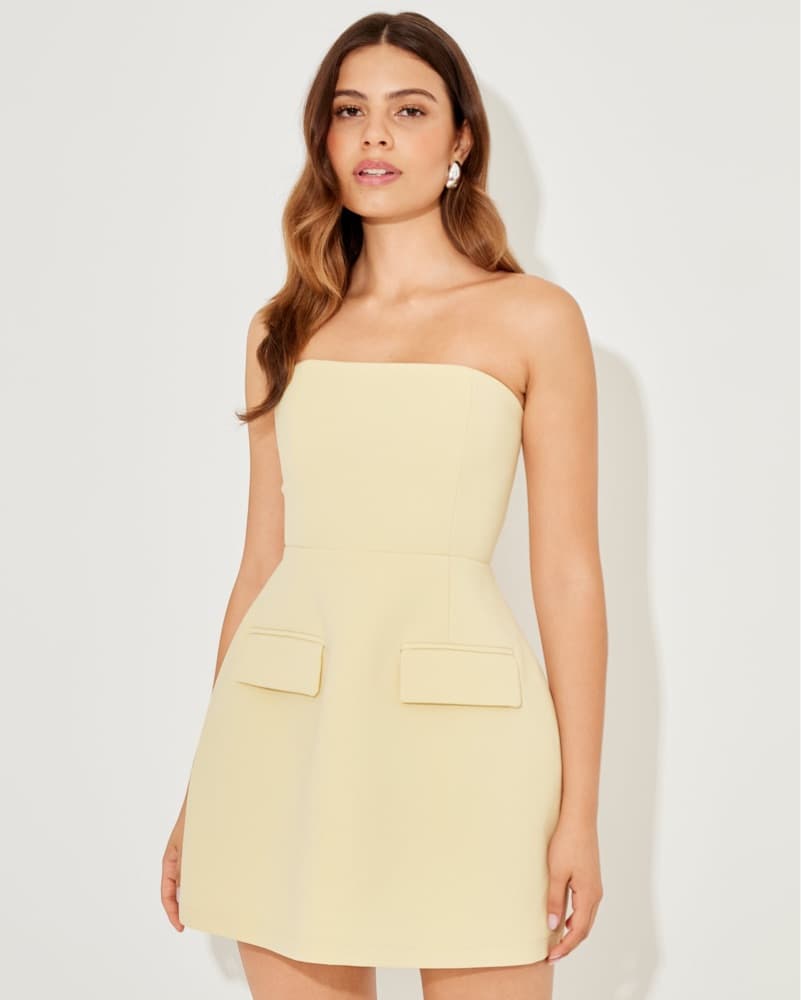 Strapless Butter Yellow Dress - Image 1