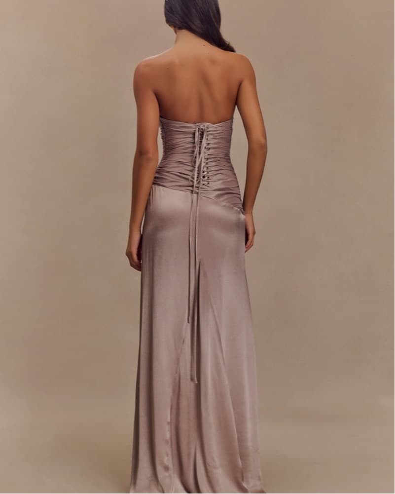 Serena Strapless Taffeta Maxi Dress - Image 2